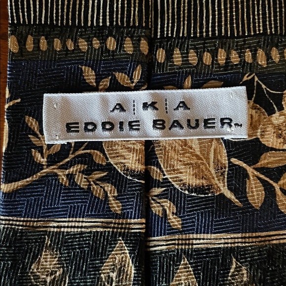 Fall Themed Tie in Navy Blue and Gold *bundles save up to 40%* - Picture 2 of 3